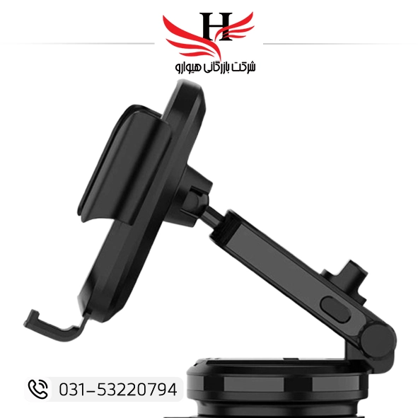 هولدر و شارژر بی‌سیم LDNIO MW 15W مناسب خودرو با شارژ وایرلس سریع ۱۵ وات Qi، نگهدارنده ایمن موبایل، مناسب خرید عمده لوازم جانبی موبایل از هیوارو